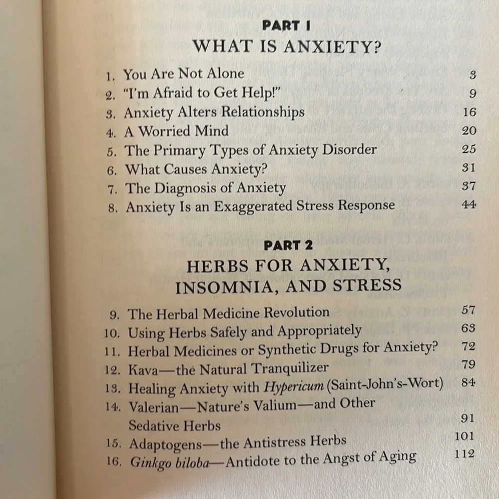 “Healing Anxiety with Herbs” Hardcover Book Self-Healing Program
